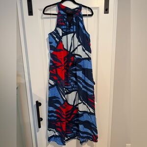 Lane Bryant Navy, Red & Light Blue Halter Maxi Dress